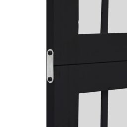 Berkfield Home Room Divider 5 Panels Black Solid Wood Paulownia - thumbnail 6