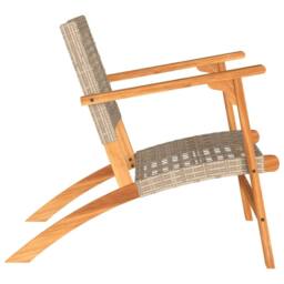 Berkfield Home Beautiful Garden Chairs 2 pcs Beige Poly Rattan & Acacia Wood - thumbnail 6