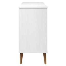 Berkfield Home Drawer Cabinet MOLDE White 113x40x80 cm Solid Wood Pine - Size: 113 x 40 x 80 cm - thumbnail 6