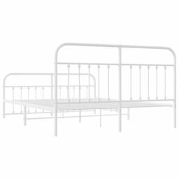 Berkfield Home Metal Bed Frame with Headboard & Footboard White 183x213 cm - thumbnail 8