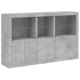 Berkfield Home Sideboard with LED Lights Concrete Grey 162x37x100 cm - Size: 162 x 37 x 100 cm - thumbnail 1