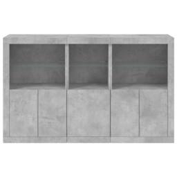 Berkfield Home Sideboard with LED Lights Concrete Grey 162x37x100 cm - Size: 162 x 37 x 100 cm - thumbnail 6