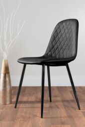 FurnitureboxUK Carson White Marble Effect Square Dining Table & 2 Faux Leather Corona Black Leg Chairs - thumbnail 9