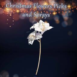 VFM e-Store Christmas Amarylis Spray Decoration 56cm x 22cm Silver X 1 - Size: 56 cm x 22 cm - thumbnail 3