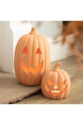KDMD 12.5cm Terracotta Pumpkin Ornament in Coral - thumbnail 6