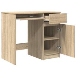 Berkfield Home Desk Sonoma Oak 86x49x76 cm Engineered Wood in Light Brown - Size: 86 x 49 x 76 cm - thumbnail 5