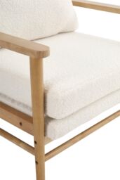 H&O Direct Teddy Bear Fur Wooden Armchair in White - thumbnail 5