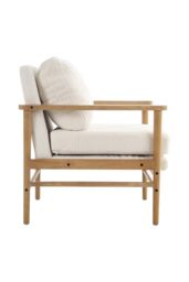 H&O Direct Teddy Bear Fur Wooden Armchair in White - thumbnail 3
