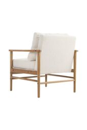 H&O Direct Teddy Bear Fur Wooden Armchair in White - thumbnail 4