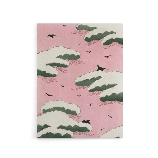 "Artery8 Pink Sky With Clouds & Birds Canvas Wall Art Print Bijutsukai - Size: W24"" x H32""" - image 1
