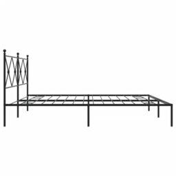 Berkfield Home Metal Bed Frame without Mattress with Headboard Black 193x203cm - Size: 193x203 cm - thumbnail 5