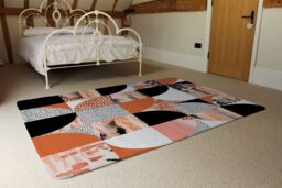 Benjamin Tate Design Geometric Circles In Autumn Colours Rug in Natural - Size: Large - thumbnail 3