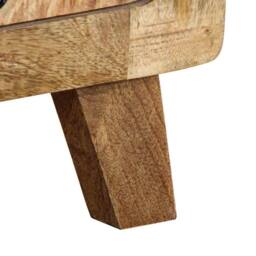 Berkfield Home Beautiful Bedside Cabinet 37x32x50 cm Solid Wood Rough Mango in Brown - Size: 37 x 32 x 50 cm - thumbnail 8