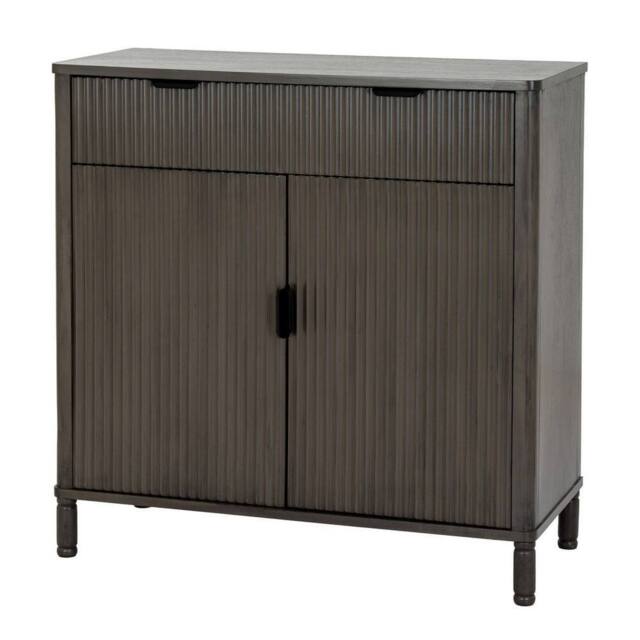 Lemon Pavilion Furniture and Decor Reed Collection 1 Drawer 2 Door Sideboard Cabinet - L35xW80xH80 cm in Brown