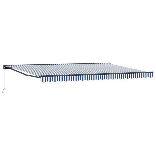Berkfield Home Retractable Awning Manual Blue & White 500x300 cm - image 1