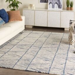 The Rug Shop UK Blue Handmade Wool Modern Geometric Abstract Easy To Clean Area Rug - Size: 240 cm x 300 cm - thumbnail 2