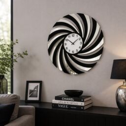 Orsina Black Mirrored Wall Clock - thumbnail 3