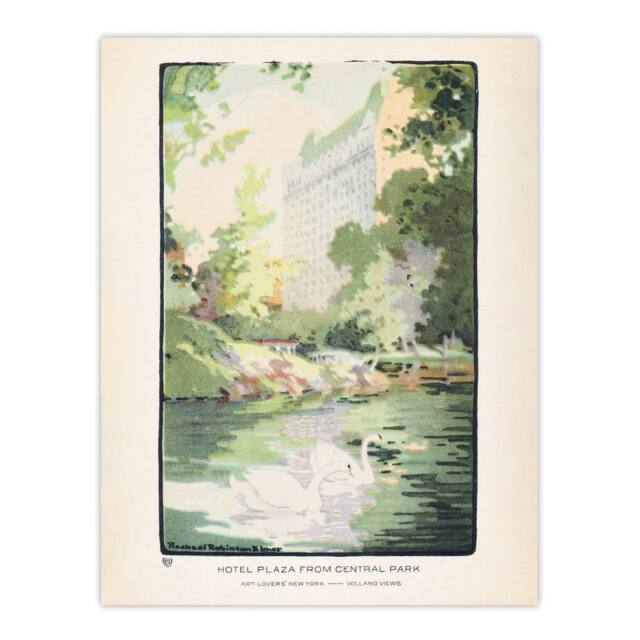 "Artery8 Hotel Plaza from Central Park Elmer Wall Art Poster Print - Size: W12"" x H16""" - image 1