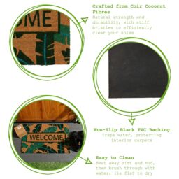 Nicola Spring Coir Door Mat - 60 x 40cm - Banana Leaf - Size: 40 cm x 60 cm - thumbnail 2