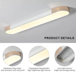 NIVOR 48W Linear LED Ceiling Light 100cm Dimmable Acrylic Lamp with Remote in Metallic Gold - thumbnail 8