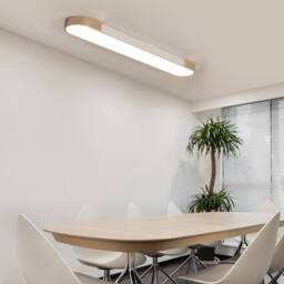 NIVOR 48W Linear LED Ceiling Light 100cm Dimmable Acrylic Lamp with Remote in Metallic Gold - thumbnail 6