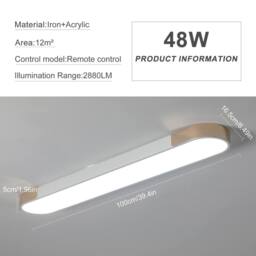 NIVOR 48W Linear LED Ceiling Light 100cm Dimmable Acrylic Lamp with Remote in Metallic Gold - thumbnail 2