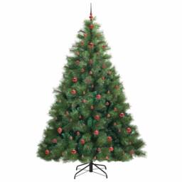 Berkfield Home Artificial Christmas Tree with 300 LEDs Green 240 cm PE & PVC - thumbnail 4