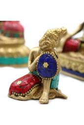 KDMD Large Brass Buddha Figure - 11.5cm Calm & Serene Decor Piece in Gold - thumbnail 5