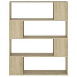 Berkfield Home Book Cabinet Room Divider Sonoma Oak 100x24x124 cm in Brown - Size: 100 x 24 x 124 cm - thumbnail 5