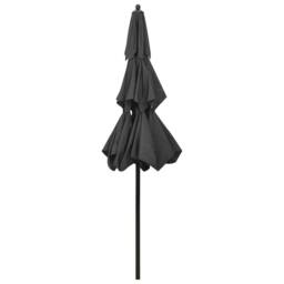 Berkfield Home Harmful 3-Tier Parasol with Aluminium Pole Anthracite 2.5 m in Charcoal - thumbnail 4
