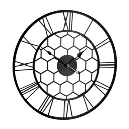 Charles Bentley Stanwick Indoor Outdoor Round Skeleton Wall Clock 90cm in Black - thumbnail 6