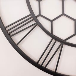 Charles Bentley Stanwick Indoor Outdoor Round Skeleton Wall Clock 90cm in Black - thumbnail 3