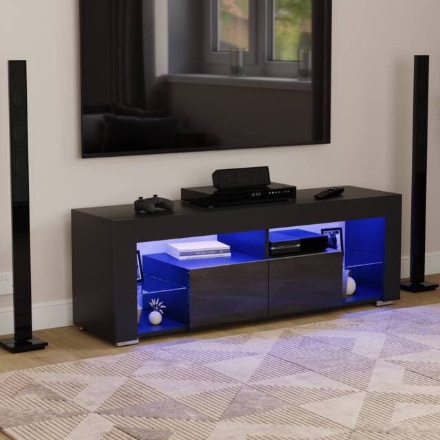 HD Designs Vida Designs Luna 2 Drawer LED TV Unit in Black - image 1