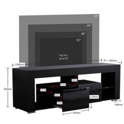 HD Designs Vida Designs Luna 2 Drawer LED TV Unit in Black - thumbnail 3