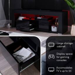 HD Designs Vida Designs Luna 2 Drawer LED TV Unit in Black - thumbnail 7
