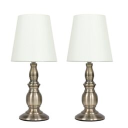 ValueLights Sierra Traditional Pair of Cream Table Lamps Touch On/Off Dimmable - thumbnail 2