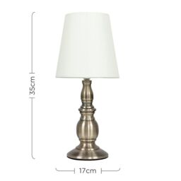 ValueLights Sierra Traditional Pair of Cream Table Lamps Touch On/Off Dimmable - thumbnail 6