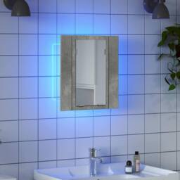 Berkfield Home LED Bathroom Mirror Cabinet Concrete Grey 40x12x45 cm - Size: 40 x 12 x 45 cm - thumbnail 6