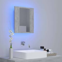 Berkfield Home LED Bathroom Mirror Cabinet Concrete Grey 40x12x45 cm - Size: 40 x 12 x 45 cm