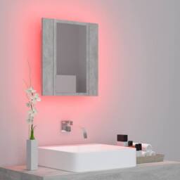Berkfield Home LED Bathroom Mirror Cabinet Concrete Grey 40x12x45 cm - Size: 40 x 12 x 45 cm - thumbnail 5