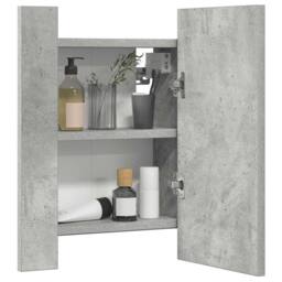 Berkfield Home LED Bathroom Mirror Cabinet Concrete Grey 40x12x45 cm - Size: 40 x 12 x 45 cm - thumbnail 7