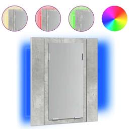 Berkfield Home LED Bathroom Mirror Cabinet Concrete Grey 40x12x45 cm - Size: 40 x 12 x 45 cm - thumbnail 3