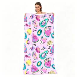 Quipulse Style 5 2-in-1 Beach Towel & Shoulder Bag in Pink - thumbnail 3