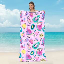 Quipulse Style 5 2-in-1 Beach Towel & Shoulder Bag in Pink