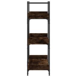 Berkfield Home Bookcase 3-Tier Smoked Oak 100x33x108.5 cm Engineered Wood in Brown - thumbnail 5