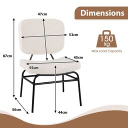 Gymax Upholstered Accent Chair Sherpa Side Chair With Adjustable Foot Pads in White - thumbnail 2