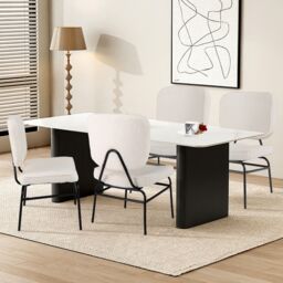 Gymax Upholstered Accent Chair Sherpa Side Chair With Adjustable Foot Pads in White - thumbnail 6