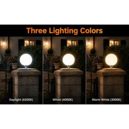 GWSOLAR Solar Light Ball Light 25cm Remote Timer Multi Colour IP65 Solar Garden Light in White - thumbnail 7