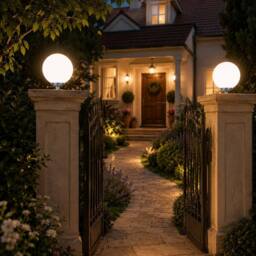 GWSOLAR Solar Light Ball Light 25cm Remote Timer Multi Colour IP65 Solar Garden Light in White - thumbnail 4
