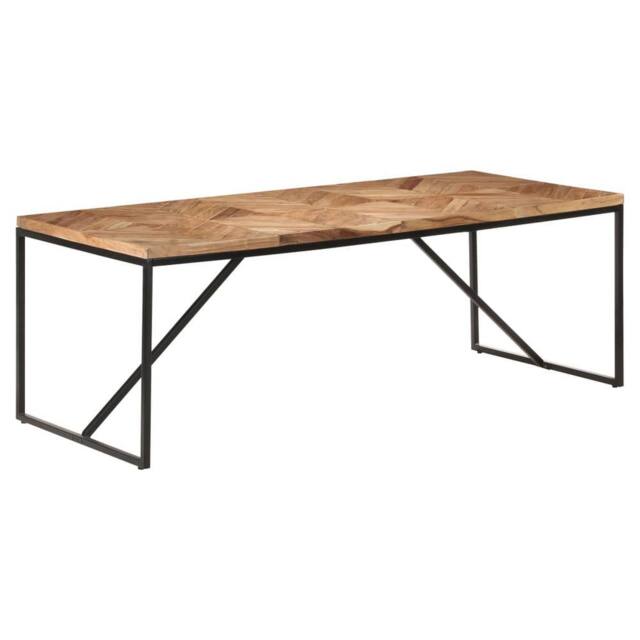 Berkfield Home Dining Table 200x90x76 cm Solid Acacia & Mango Wood in Brown - Size: 200 x 90 x 76 cm - image 1